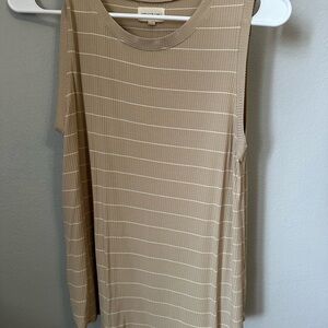 Thread & Supply Tan Striped Tank Top